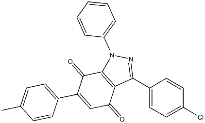 3-(4-Chlorophenyl)-6-(4-methylphenyl)-1-phenyl-1H-indazole-4,7-dione Struktur