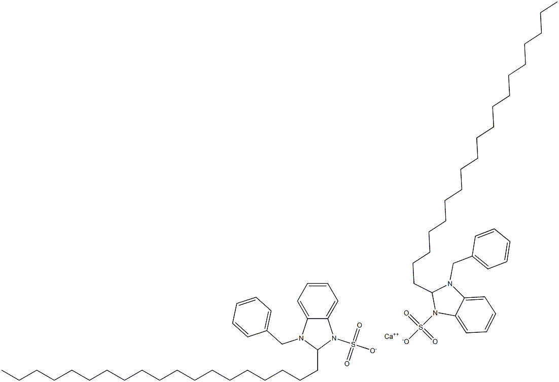 Bis(1-benzyl-2,3-dihydro-2-nonadecyl-1H-benzimidazole-3-sulfonic acid)calcium salt Struktur