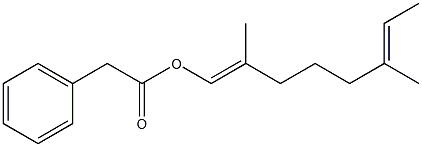 Phenylacetic acid 2,6-dimethyl-1,6-octadienyl ester Struktur