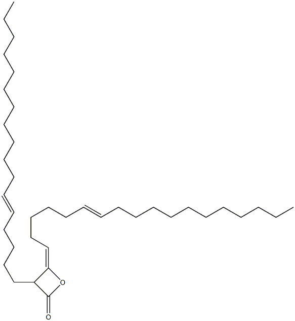 3-(5-Heptadecenyl)-4-(6-octadecen-1-ylidene)oxetan-2-one Struktur