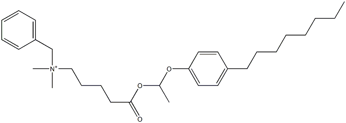 N,N-Dimethyl-N-benzyl-N-[4-[[1-(4-octylphenyloxy)ethyl]oxycarbonyl]butyl]aminium Struktur