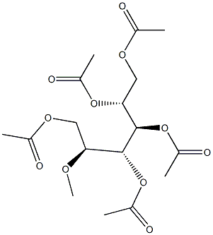 2-O-Methyl-1-O,3-O,4-O,5-O,6-O-pentaacetyl-D-glucitol Struktur