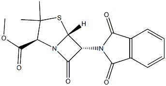 (2S,5R,6R)-3,3-Dimethyl-6-(1,3-dioxo-2H-isoindole-2-yl)-7-oxo-4-thia-1-azabicyclo[3.2.0]heptane-2-carboxylic acid methyl ester Struktur