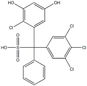 (2-Chloro-3,5-dihydroxyphenyl)(3,4,5-trichlorophenyl)phenylmethanesulfonic acid Struktur