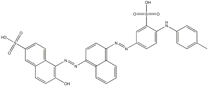 6-Hydroxy-5-[[4-[[4-[(4-methylphenyl)amino]-3-sulfophenyl]azo]naphthalen-1-yl]azo]-2-naphthalenesulfonic acid Struktur