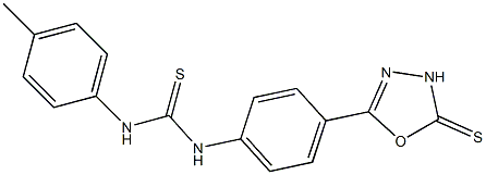 1-(4-Methylphenyl)-3-[4-[(5-thioxo-4,5-dihydro-1,3,4-oxadiazol)-2-yl]phenyl]thiourea Struktur