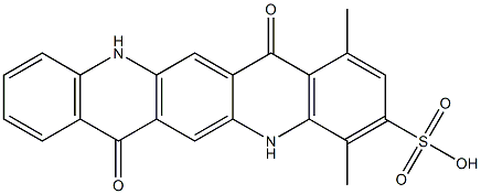 5,7,12,14-Tetrahydro-1,4-dimethyl-7,14-dioxoquino[2,3-b]acridine-3-sulfonic acid Struktur