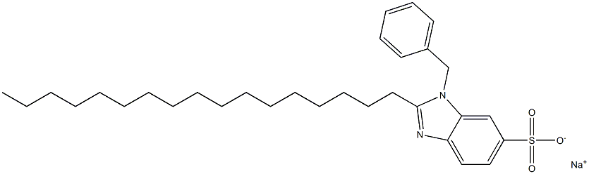 1-Benzyl-2-heptadecyl-1H-benzimidazole-6-sulfonic acid sodium salt Struktur