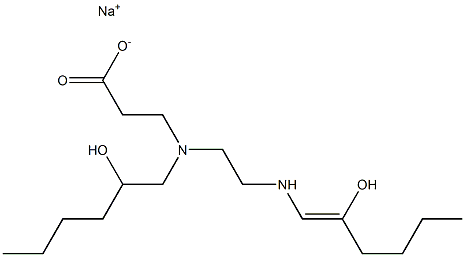 3-[N-(2-Hydroxyhexyl)-N-[2-(2-hydroxy-1-hexenylamino)ethyl]amino]propionic acid sodium salt Struktur