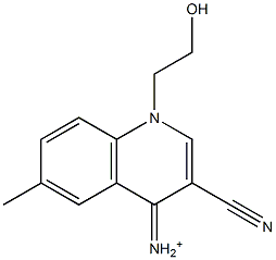 1-(2-Hydroxyethyl)-6-methyl-3-cyano-1,4-dihydroquinolin-4-iminium Struktur