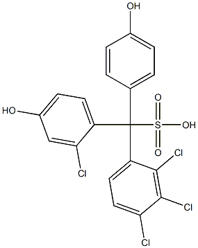 (2-Chloro-4-hydroxyphenyl)(2,3,4-trichlorophenyl)(4-hydroxyphenyl)methanesulfonic acid Struktur