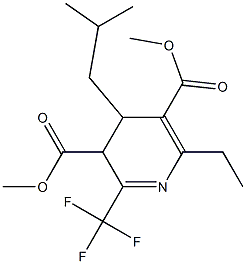 3,4-Dihydro-6-ethyl-4-isobutyl-2-trifluoromethylpyridine-3,5-dicarboxylic acid dimethyl ester Struktur