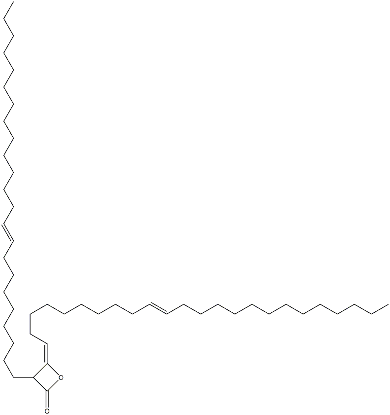 3-(9-Tricosenyl)-4-(10-tetracosen-1-ylidene)oxetan-2-one Struktur