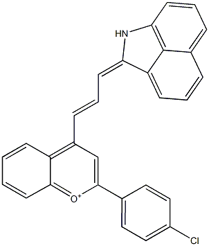 4-[3-[(1,2-Dihydrobenz[cd]indol)-2-ylidene]-1-propenyl]-2-(4-chlorophenyl)-1-benzopyrylium Struktur