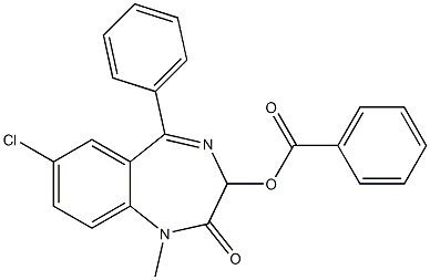 1,3-Dihydro-1-methyl-5-phenyl-7-chloro-2-oxo-2H-1,4-benzodiazepin-3-ol benzoate Struktur