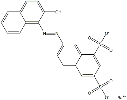 2-[(2-Hydroxy-1-naphtyl)azo]-6,8-naphthalenedisulfonic acid barium salt Struktur