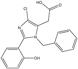 1-Benzyl-4-chloro-2-(2-hydroxyphenyl)-1H-imidazole-5-acetic acid Struktur