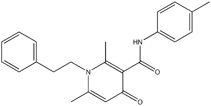 N-(4-Methylphenyl)-1-phenethyl-2,6-dimethyl-4-oxo-1,4-dihydro-3-pyridinecarboxamide Struktur