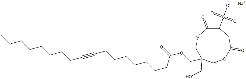 1-[[(1-Oxo-9-octadecyn-1-yl)oxy]methyl]-1-(hydroxymethyl)-4,7-dioxo-3,8-dioxacyclononane-6-sulfonic acid sodium salt Struktur