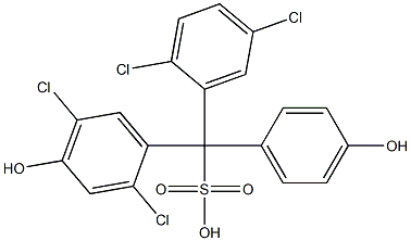 (2,5-Dichlorophenyl)(2,5-dichloro-4-hydroxyphenyl)(4-hydroxyphenyl)methanesulfonic acid Struktur