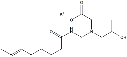 N-(2-Hydroxypropyl)-N-(6-octenoylaminomethyl)glycine potassium salt Struktur