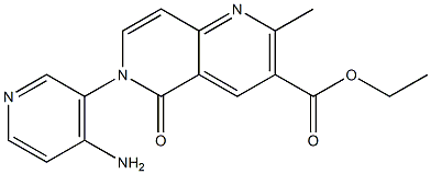 6-(4-Amino-3-pyridyl)-2-methyl-5-oxo-5,6-dihydro-1,6-naphthyridine-3-carboxylic acid ethyl ester Struktur