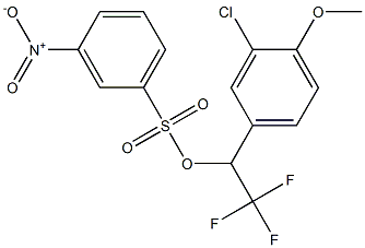 3-Nitrobenzenesulfonic acid 2,2,2-trifluoro-1-(3-chloro-4-methoxyphenyl)ethyl ester Struktur