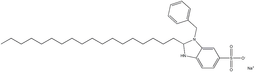 1-Benzyl-2,3-dihydro-2-octadecyl-1H-benzimidazole-6-sulfonic acid sodium salt Struktur