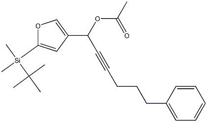 Acetic acid 1-[5-(tert-butyldimethylsilyl)-3-furyl]-6-phenyl-2-hexynyl ester Struktur