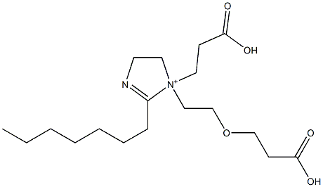 1-[2-(2-Carboxyethoxy)ethyl]-1-(2-carboxyethyl)-2-heptyl-2-imidazoline-1-ium Struktur