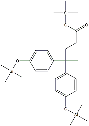 4,4-Bis(4-trimethylsiloxyphenyl)pentanoic acid trimethylsilyl ester Struktur