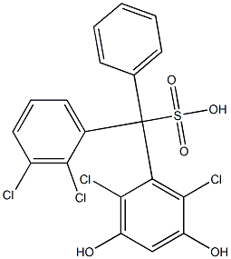 (2,3-Dichlorophenyl)(2,6-dichloro-3,5-dihydroxyphenyl)phenylmethanesulfonic acid Struktur