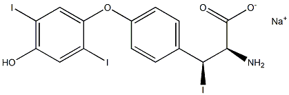 (2R,3S)-2-Amino-3-[4-(4-hydroxy-2,5-diiodophenoxy)phenyl]-3-iodopropanoic acid sodium salt Struktur