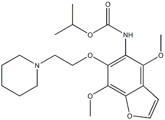 4,7-Dimethoxy-6-(2-piperidinoethoxy)-5-benzofurancarbamic acid isopropyl ester Struktur