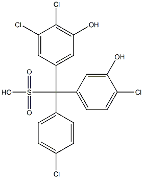 (4-Chlorophenyl)(4-chloro-3-hydroxyphenyl)(3,4-dichloro-5-hydroxyphenyl)methanesulfonic acid Struktur