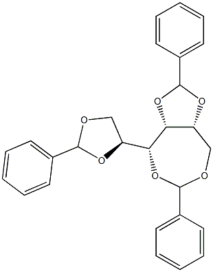 1-O,2-O:3-O,6-O:4-O,5-O-Tribenzylidene-D-glucitol Struktur