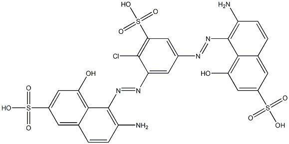 5,5'-[(4-Chloro-5-sulfo-1,3-phenylene)bis(azo)]bis[6-amino-4-hydroxy-2-naphthalenesulfonic acid] Struktur