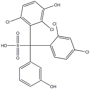 (2,4-Dichlorophenyl)(2,6-dichloro-3-hydroxyphenyl)(3-hydroxyphenyl)methanesulfonic acid Struktur