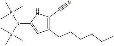 5-[Bis(trimethylsilyl)amino]-3-hexyl-1H-pyrrole-2-carbonitrile Struktur