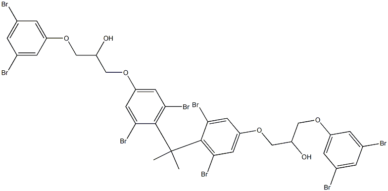 2,2-Bis[2,6-dibromo-4-[2-hydroxy-3-(3,5-dibromophenoxy)propyloxy]phenyl]propane Struktur