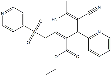 5-Cyano-1,4-dihydro-6-methyl-4-(2-pyridinyl)-2-[(4-pyridinylsulfonyl)methyl]pyridine-3-carboxylic acid ethyl ester Struktur