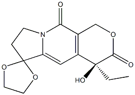 (4S)-4-Hydroxy-4-ethyl-6,6-[ethylenebis(oxy)]-7,8-dihydro-1H-pyrano[3,4-f]indolizine-3,10(4H,6H)-dione Struktur