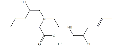 2-[N-(2-Hydroxyhexyl)-N-[2-(2-hydroxy-4-hexenylamino)ethyl]amino]propionic acid lithium salt Struktur