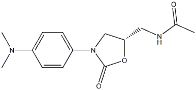 (5S)-5-Acetylaminomethyl-3-[4-dimethylaminophenyl]oxazolidin-2-one Struktur