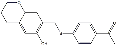 4'-[[(3,4-Dihydro-6-hydroxy-2H-1-benzopyran)-7-yl]methylthio]acetophenone Struktur