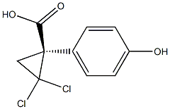 (R)-2,2-Dichloro-1-(4-hydroxyphenyl)cyclopropane-1-carboxylic acid Struktur