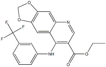 4-[[3-(Trifluoromethyl)phenyl]amino]-6,7-(methylenedioxy)quinoline-3-carboxylic acid ethyl ester Struktur