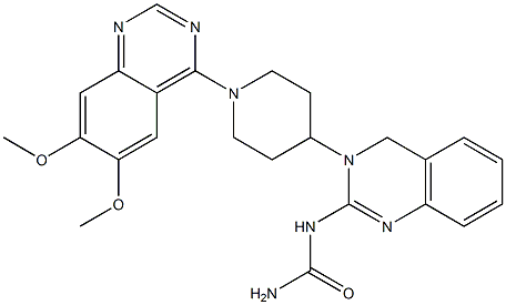 4-[4-[(3,4-Dihydro-2-ureidoquinazolin)-3-yl]-1-piperidinyl]-6,7-dimethoxyquinazoline Struktur