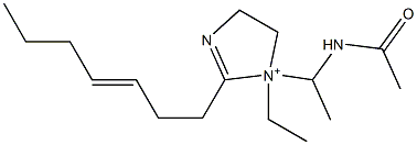 1-[1-(Acetylamino)ethyl]-1-ethyl-2-(3-heptenyl)-2-imidazoline-1-ium Struktur