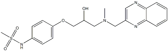 N-[4-[2-Hydroxy-3-[N-(2-quinoxalinylmethyl)methylamino]propyloxy]phenyl]methanesulfonamide Struktur